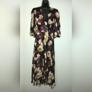 Calvin Klein High-Low Floral Wrap Dress
